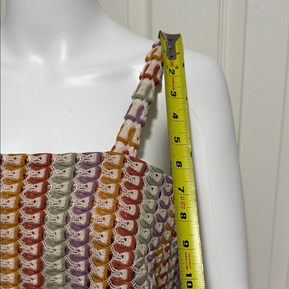 Multicolor Striped Crochet-Style Maxi Dress with Cropped Tank - Picture 5 of 14